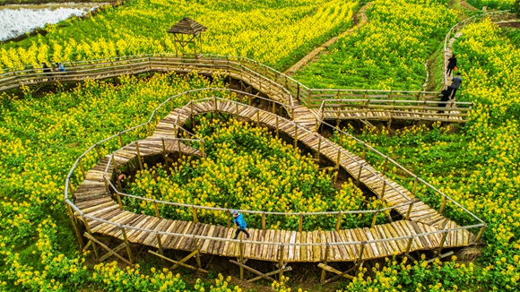 “心”型廊橋。廖濤 攝