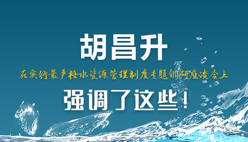圖解|胡昌升在實行最嚴格水資源管理制度專題調(diào)研座談會上強調(diào)了這些！