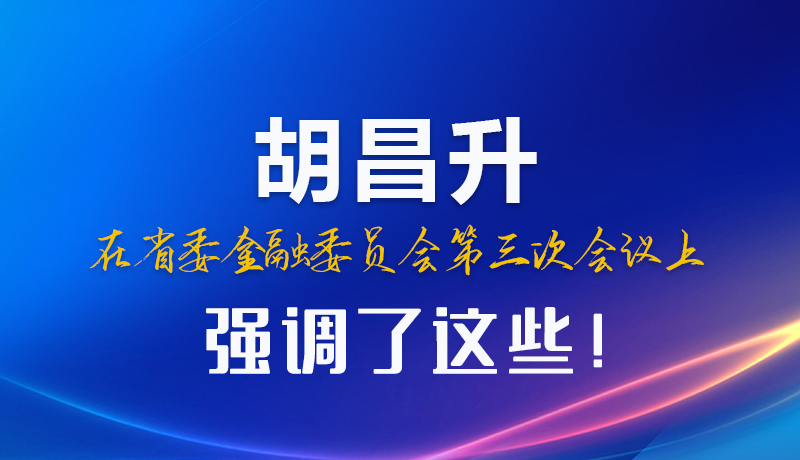 圖解|胡昌升在省委金融委員會第三次會議上強調(diào)了這些！