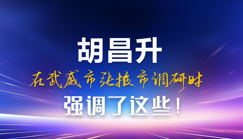 圖解|胡昌升在武威市張掖市調(diào)研時(shí)強(qiáng)調(diào)這些！